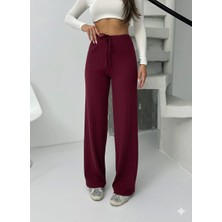 Fitilli Şardonlu Pantolon Bordo A4058