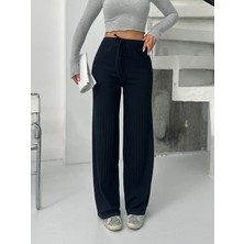 Fitilli Şardonlu Pantolon Siyah A4058