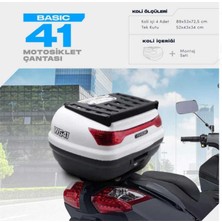 Wogen 41 Litre Basic Motosiklet Çantası - Beyaz - 1405 002