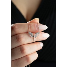 925 Ayar Gümüş Rose Kaplama Minimal Mikail Meleği Kolye