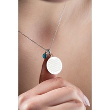 925 Ayar Gümüş Rodyum Kaplama Ayetel Kürsi Nazar Plaka Kolye