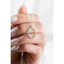 925 Ayar Gümüş Rodyum Kaplama O Harfi Kadın Kolye