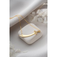 925 Ayar Gümüş Gold Kaplama Hz. Ali Kılıcı Kolye