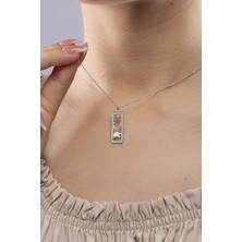 925 Ayar Gümüş Şans Kolyesi Göz Nal Yonca