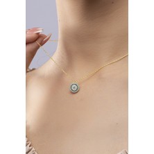 925 Ayar Gümüş Nazar Bocuk Model Taşlı Kadın Kolye