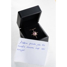 925 Ayar Gümüş Işıklı Kutuda Mor Taşlı Kutup Yıldızı Kolye