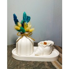 Dekoratif Mini Vazo & Deniz Kabuklu Mum Seti – El Yapımı Şık Tasarım