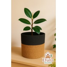 Jüt-Hasır Çok Amaçlı-Dekoratif-Organizer Saksı Sepeti, Bahçe Düzenleyici Sepet. (En:20-Boy:15 Cm)