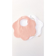 O&G Collection 2'li Pudra ,beyaz %100 Pamuklu Organik 8 Katlı Müslin Bebek Salya Önlüğü/ Yakalık/nikel Free Çıt