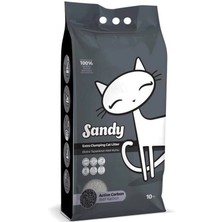 Sandy Ekstra Topaklanan Doğal Kedi Kumu 10 kg Aktif Karbonlu Kokusuz Temizleme Özelliği