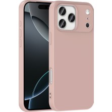Caseart Apple iPhone 17 Pro Max ile Uyumlu Kapak Içi Kadife Lüx Lansman Silikon Kılıf - Pudra
