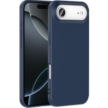 Caseworld Apple iPhone 17 Air ile Uyumlu Kapak Içi Kadife Lüx Lansman Silikon Kılıf - Lacivert