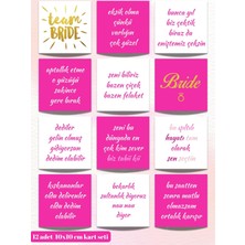 Bkmc Party Bride To Be Bekarlığa Veda Partisi Eğlenceli Kartlar 12 Adet 10x10 cm Kalın Kuşe Baskı
