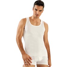 Namaldı Erkek 6'lı Beyaz Ribana Klasik Askılı Atlet