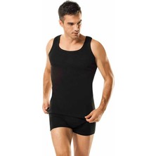 Namaldı Erkek 4'lü Siyah Ribana Klasik Askılı Atlet