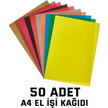 50 Adet A4 Elişi Kağıdı Karışık Renk