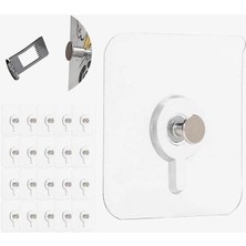 ® 10 Adet Çok Amaçlı Yapışkanlı Çivi Vida Askı Kanca Raf Tablo Saat Asma Aparatı 10MM Vidalı