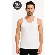 Beyaz Askılı Erkek Atlet Ekonomik Paket 10 Adet %100