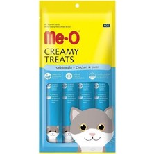 Me-O Creamy Tavuk&Ciğer Kedi Ödülü 15 gr x 4 Portakal Aromalı Besleyici Ödül Maması