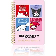 Hello Kitty ve Arkadaşları Spiralli Günlük (Journal) 14X20CM - Bana 1 Dk Ayırabilir Misin?