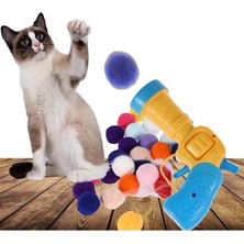 Interaktif Kedi Oyun Tabancası, Peluş Top Atan Interaktif Kedi Oyun Tabancası - (Hediye Peluş