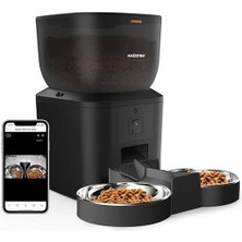 QQ025-DUAL Kameralı Akıllı Kedi Köpek Otomatik Mama Kabı, App Uzaktan Kontrol, Sesle