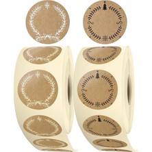 Noel Yazmak Için Çıkartma - 1000 Adet Yazılabilir Kraft Kağıdı Görünümlü Hediye