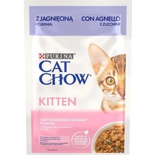 Purına Cat Chow Kitten Kuzu Etli Yavru Kediler Için Yaş Kedi Maması 85 Gram, 26 Adet