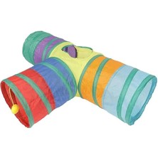 Katlanabilir Gökkuşağı Kedi Tünelleri (T Model)