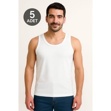 Beyaz Askılı Erkek Atlet Avantajlı Paket 5 Adet %100 Pamuk