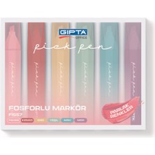 Gıpta Pick Pen F1557 6'lı Fosforlu Kalem Seti