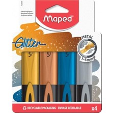 Maped Fosforlu Kalem Glıtter Metal 4 Lü