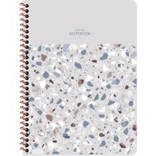 Keskin Color Defter Plastik Kapak Spiralli Terazzo 16,5x22,5 80 YP Kar.