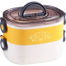 Vagonlife 1200 ml Iki Kat Üç Bölme Paslanmaz Çelik Bento Lunch Box Yeni Nesil Sefer TASI-ÇATALLIKAŞIK-FFLBOX50251