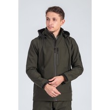 Vatan Tekstil Suya Dayanıklı Slim Fit Softshell Kapüşonlu Erkek Mont