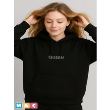 Kapüşonlu Mevsimlik 2 Iplik Büyük Beden Taşlı Özel Tasarım Sweatshirt