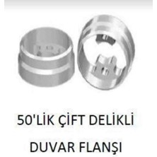 50'lik Çift Delikli Duvar Flanşı Alüminyum Küpeşte Korkuluk Aksesuarı 2 Adet