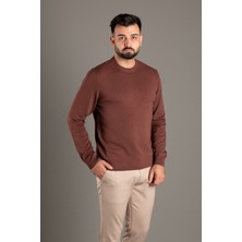 Zeki Özer Erkek Kahve Basic O Yaka Triko
