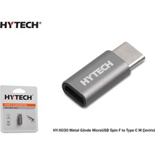 Hytech HY-XO30 Gümüş Metal Gövde Microusb 5pin F To Type C M