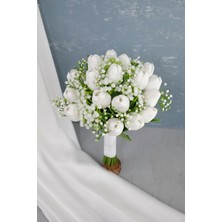 Islak Lale Beyaz Doğal Gelin Çiçeği