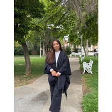 Kadın Çift Taraflı Kışlık Panço Şal – Kalın Dokuma Omuz Şalı, Salaş ve Şık Tasarım