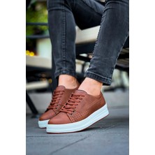 Cowien Premium Erkek Tarz Bağcıklı Sneaker Taba