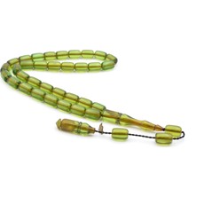 M.tacir Usta Imzalı Kapsül Kesim Turkuaz Sıkma Kehribar Tesbih