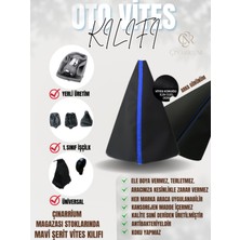 Smart Fortwo Siyah Deri Özel Yeni Tasarım Mavi Şerit Spor Dikiş Vites Körüğü