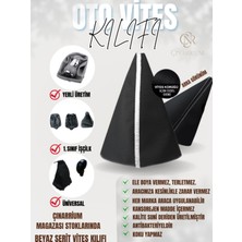 Çınarrium Renault Latitude Siyah Deri Özel Yeni Tasarım Beyaz Şerit Spor Dikiş Vites Körüğü