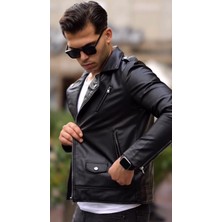 Prifaldi Yeni Sezon Kuzey Model Premium Erkek Deri Ceket Siyah