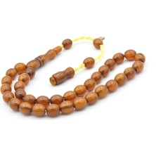 Hakkı Usta Imzalı Bilek Boy Sarı Sıkma Kehribar Tesbih