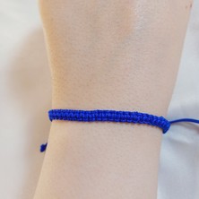 Crystal Atelier Saks Mavisi Makrome Bileklik - Sörfçü Bileklik - Unisex El Yapımı Makrome Asansörlü Ayarlanabilir Hediyelik - İp Bileklik - Makrome Bileklik - Örgü Bileklik - Saks Mavisi Bileklik