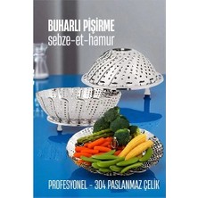 Bx Sebze Pişirme Sepeti - Buharda Pişirme Haşlama Aparatı Paslanmaz Çelik