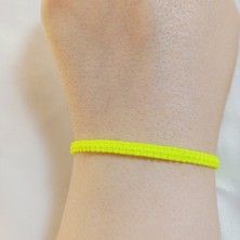 Crystal Atelier Fosforlu Sarı Makrome Bileklik - Sörfçü Bileklik - Unisex El Yapımı Makrome Asansörlü Ayarlanabilir Hediye - Ip Bileklik - Makrome Bileklik - Örgü Bileklik - Fosforlu Sarı Bileklik